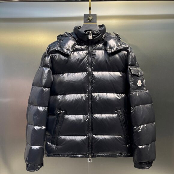 Moncler Shiny Men's Black Puffer Jacket - Picture 1 of 9